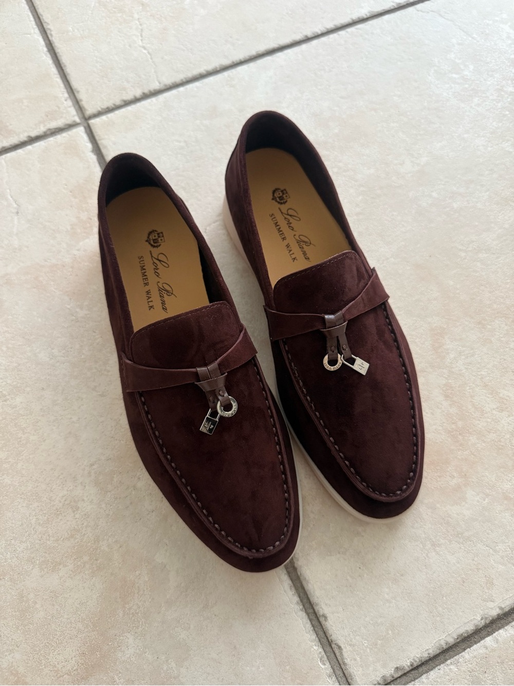 Loro Piana chocolate Suede summer charms  Loafers